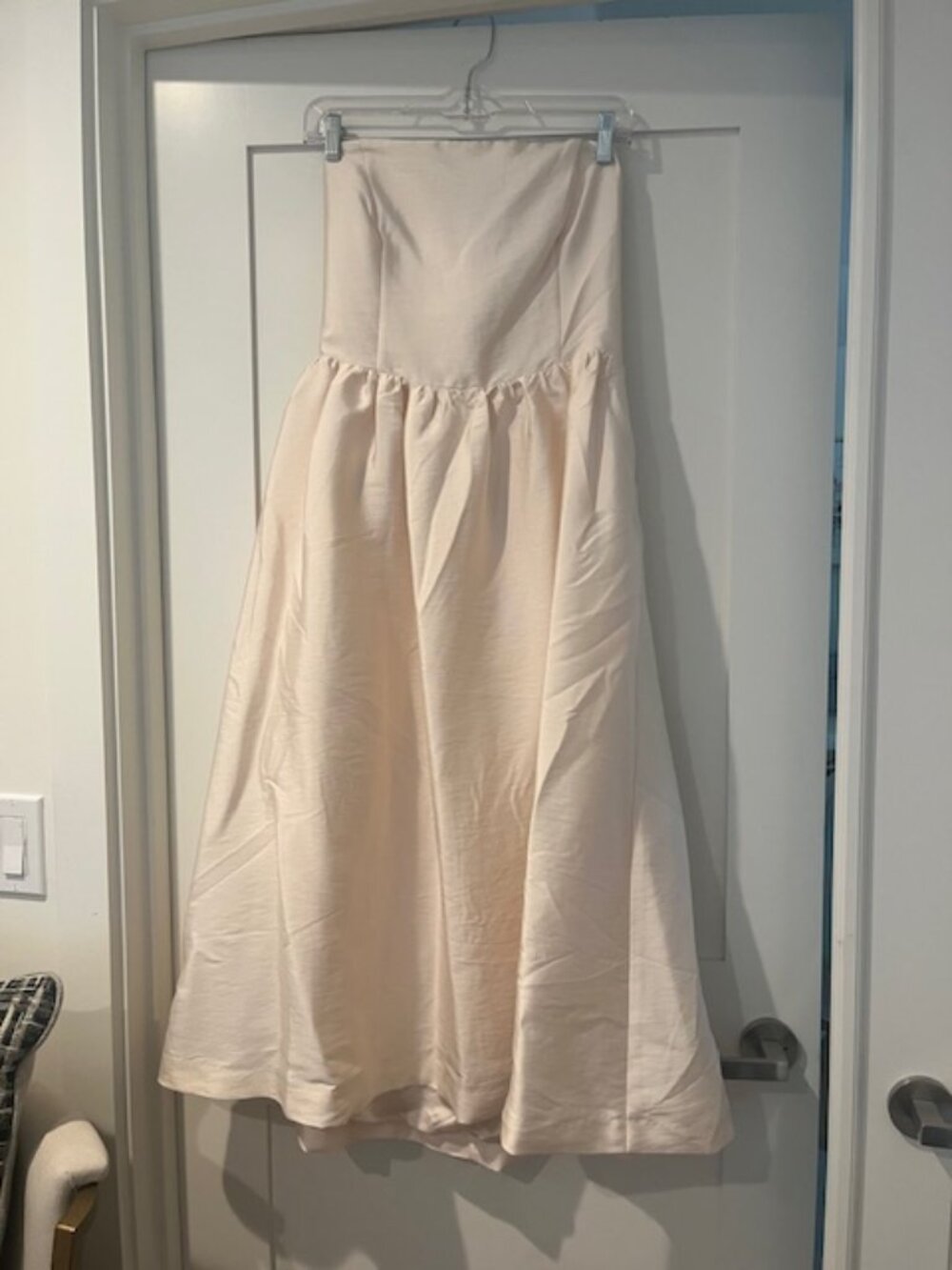 NWT H&M Cream Taffeta Strapless Dress Size M - Picture 6 of 6